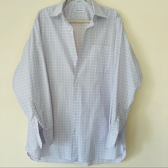 John W. Nordstrom classic plaid button down long sleeve shirt 100% cotton - Picture 5 of 9